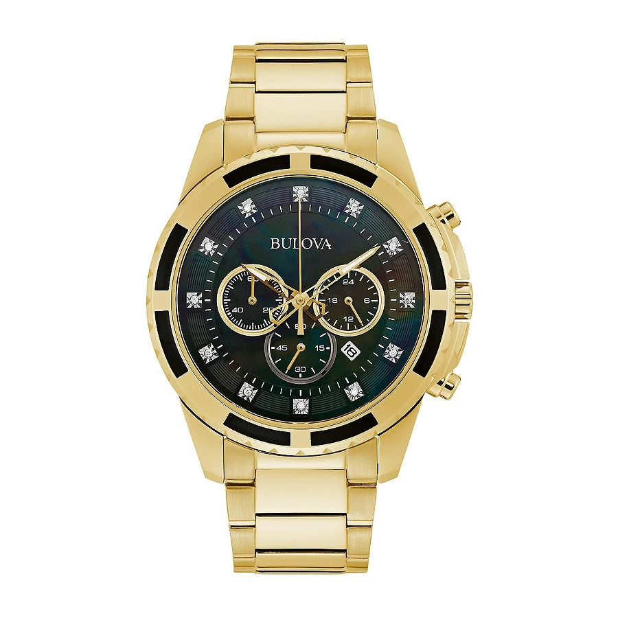 97D121 Reloj Bulova Diamond de caballero pulsera de metal 44 mm
