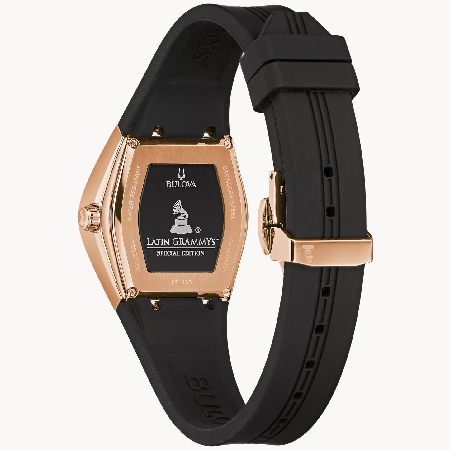 97L163 Reloj Bulova Gemini Latin Grammy de dama pulsera de resina