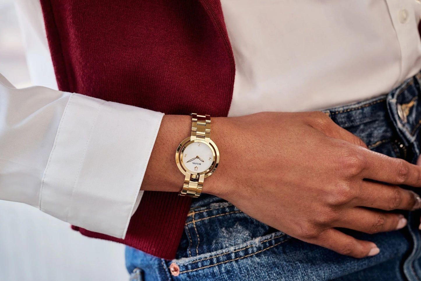 Bulova Rubaiyat de mujer correa de metal – 97L181