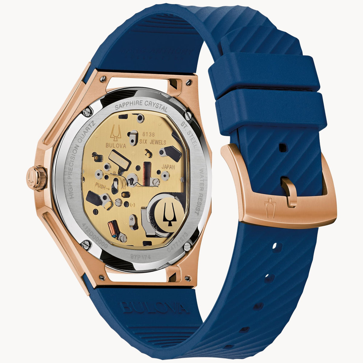 Bulova Curv Marc Anthony de dama correa de resina – 97P174