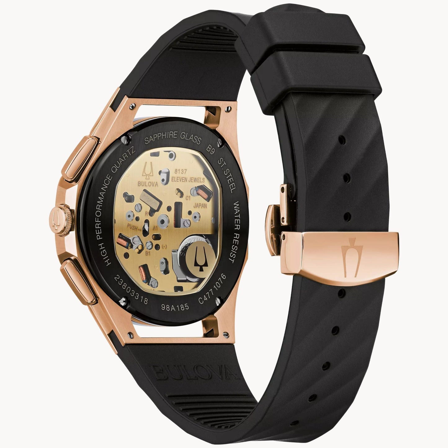 Bulova Curv de hombre correa de caucho – 98A185