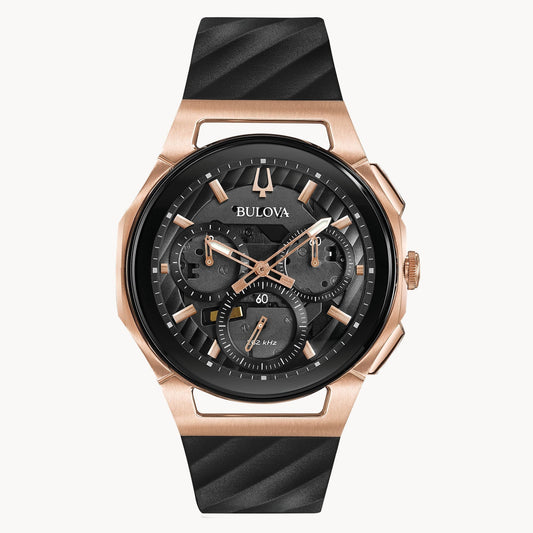 Bulova Curv de hombre correa de caucho – 98A185
