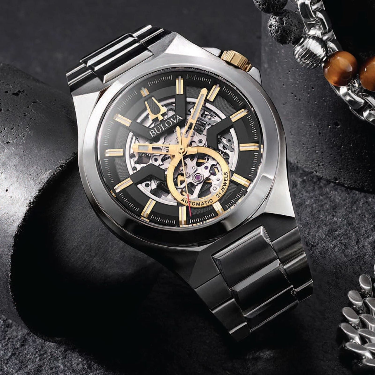 Bulova Machine de hombre pulsera de metal 46 mm – 98A224