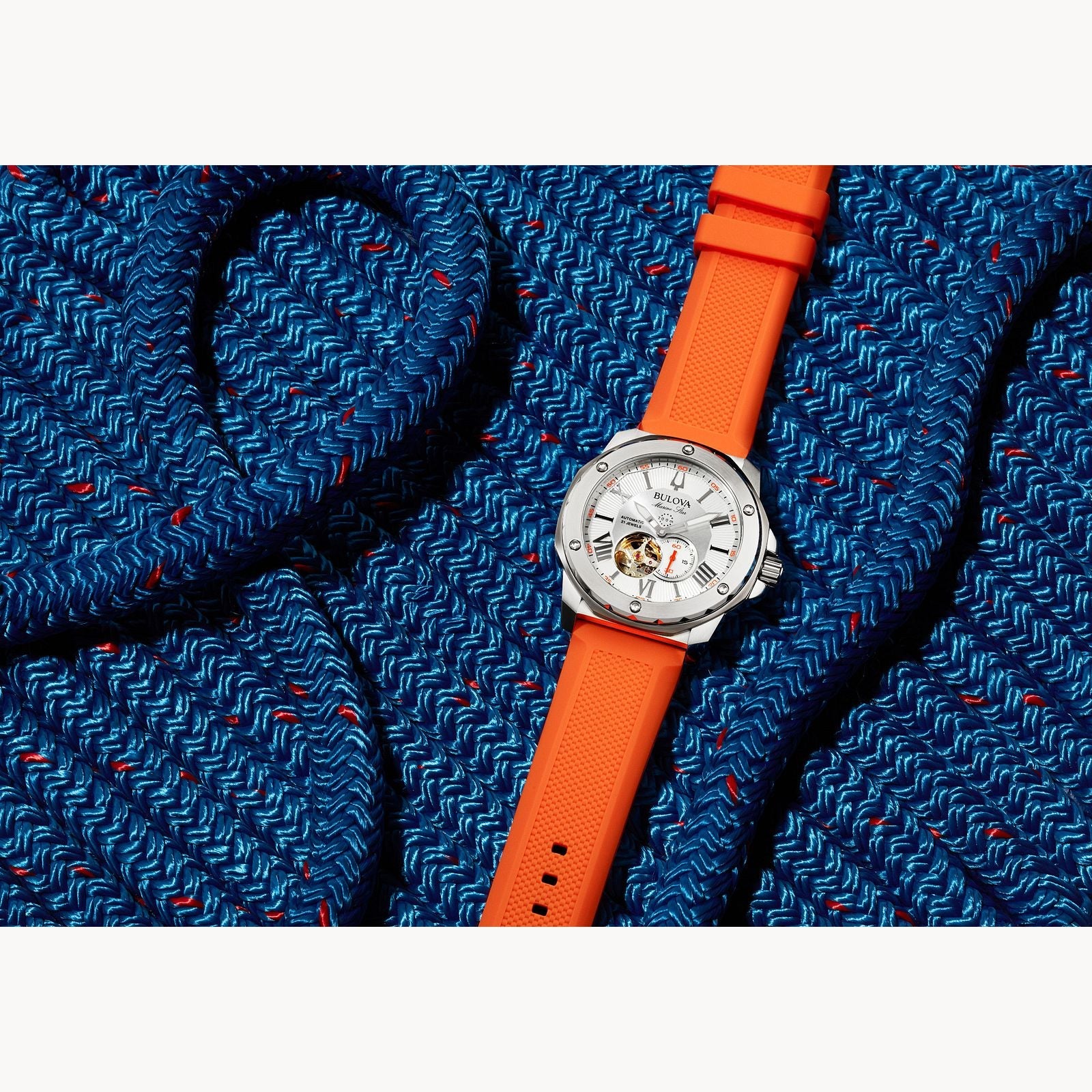 Bulova Marine Star de hombre banda de caucho 44mm – 98A226