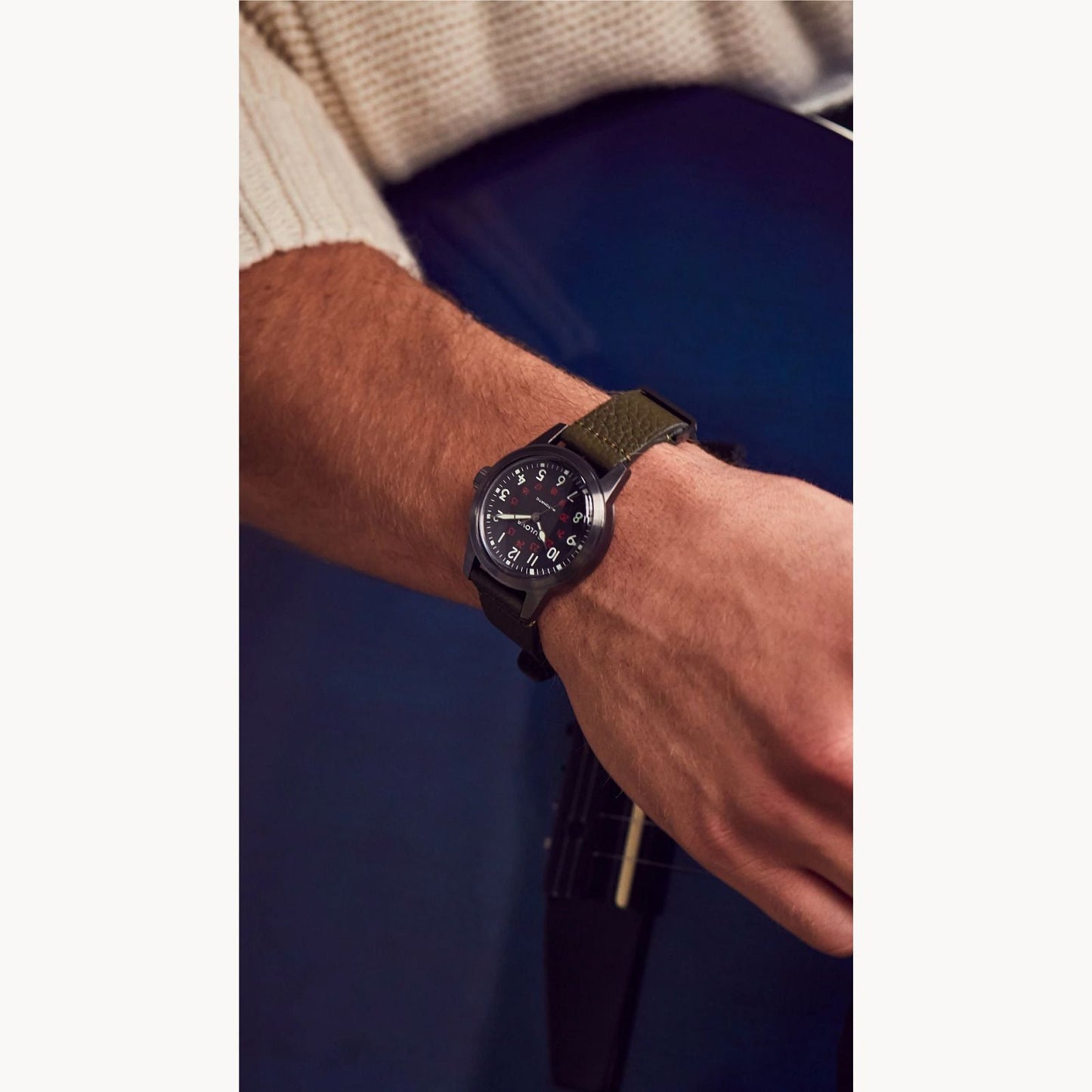 Bulova Hack Watch de caballero pulsera de cuero – 98A255