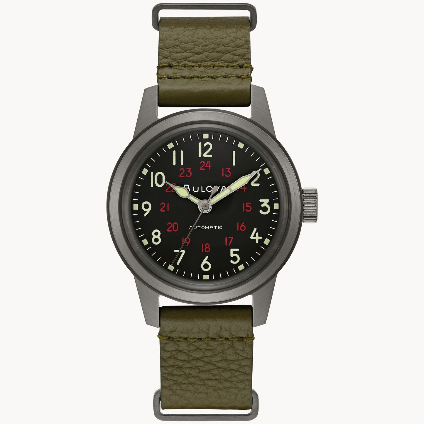 Bulova Hack Watch de caballero pulsera de cuero – 98A255