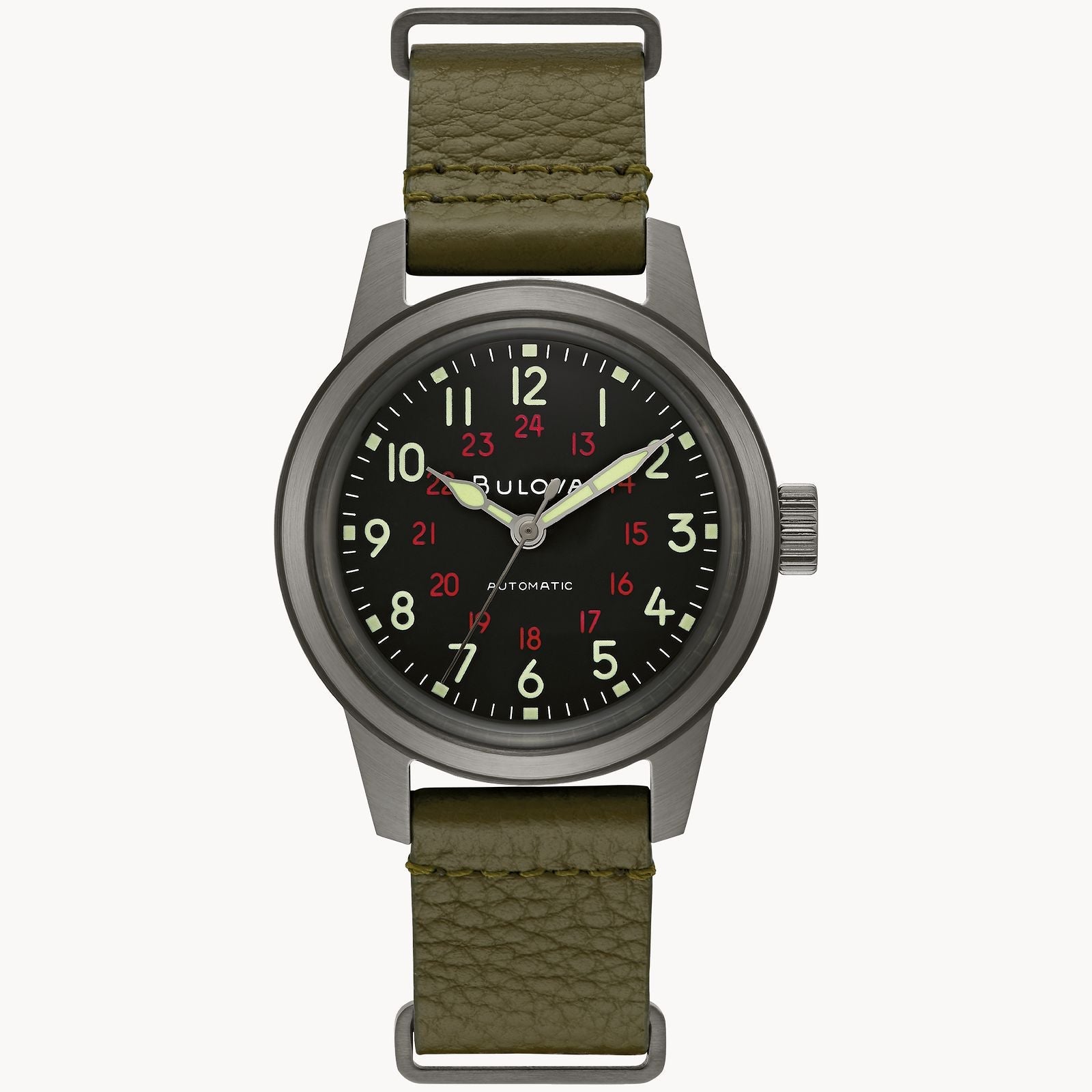 Bulova Hack Watch de caballero pulsera de cuero – 98A255