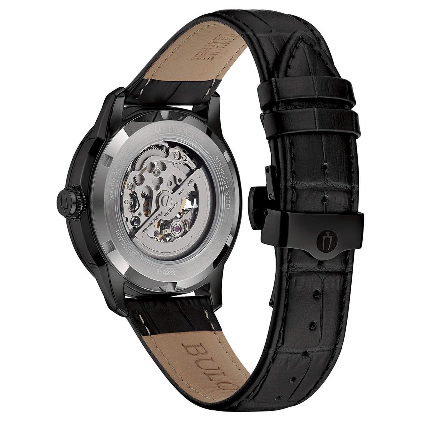 Bulova Sutton Skeleton de hombre correa de cuero – 98A283