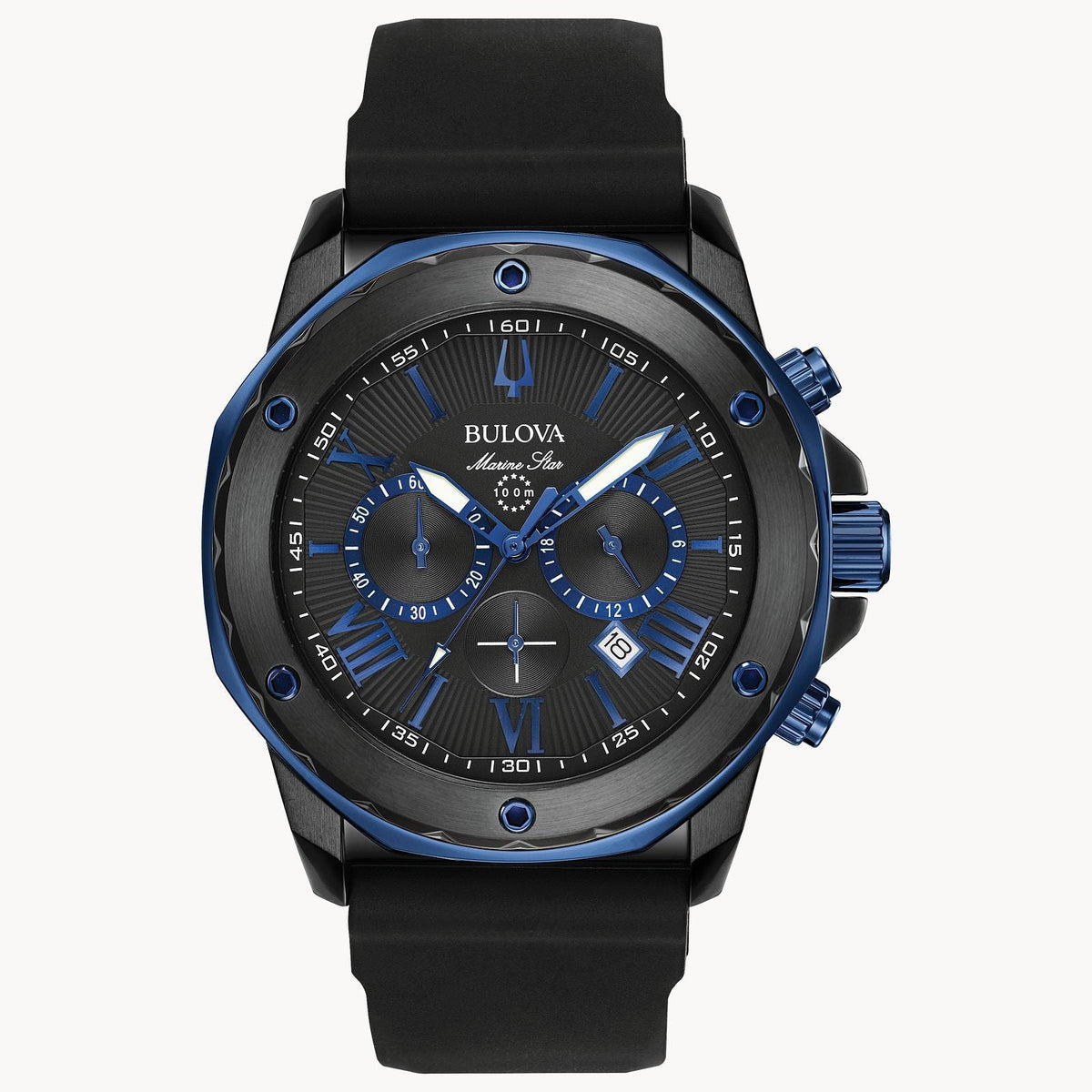 Bulova Marine Star de hombre pulsera de caucho 44 mm – 98B308