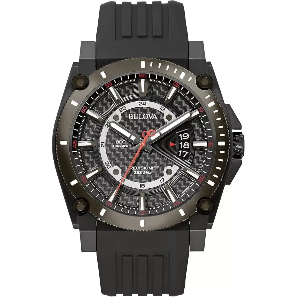 Bulova Precisionist de caballero pulsera de caucho – 98B417