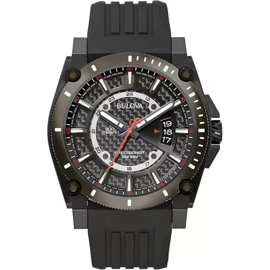 Bulova Precisionist de caballero pulsera de caucho – 98B417