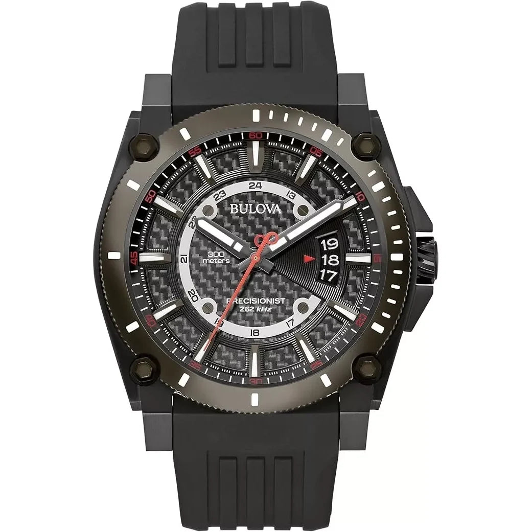 Bulova Precisionist de caballero pulsera de caucho – 98B417