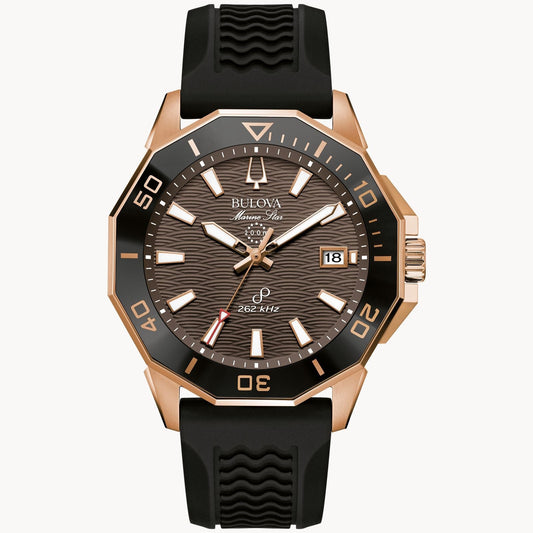 Bulova Marine Star de hombre pulsera de caucho – 98B421