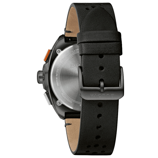Bulova Racer Black pulsera de cuero – 98B428