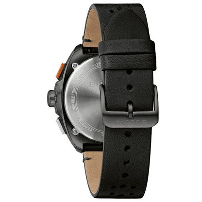Bulova Racer Black pulsera de cuero – 98B428