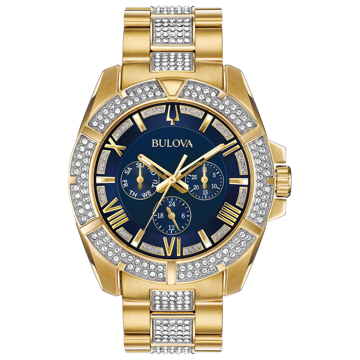 Bulova Crystal Octava de hombre pulsera de metal – 98C128