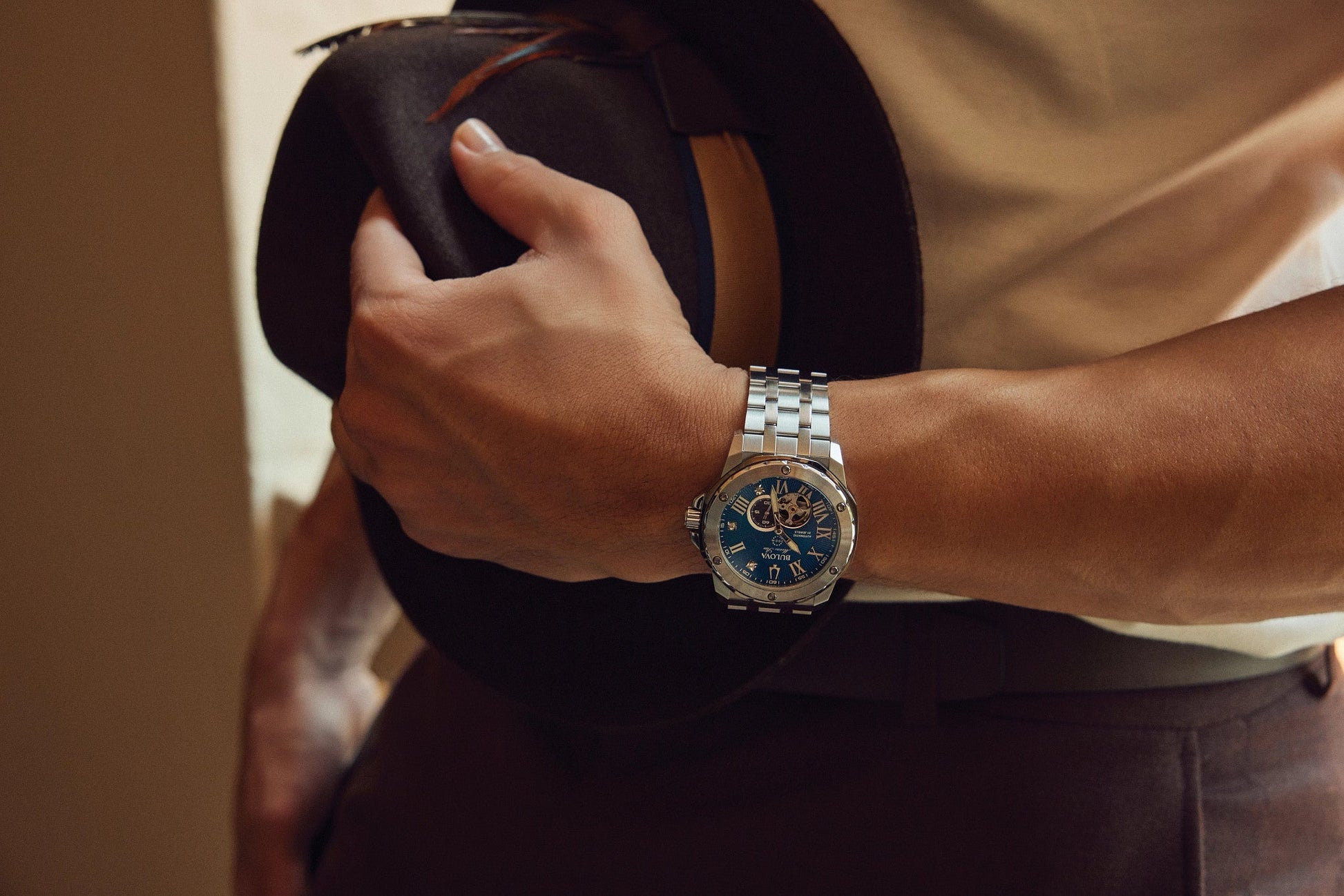 Bulova Marine Star Marc Anthony de hombre pulsera de metal 45 mm – 98D184