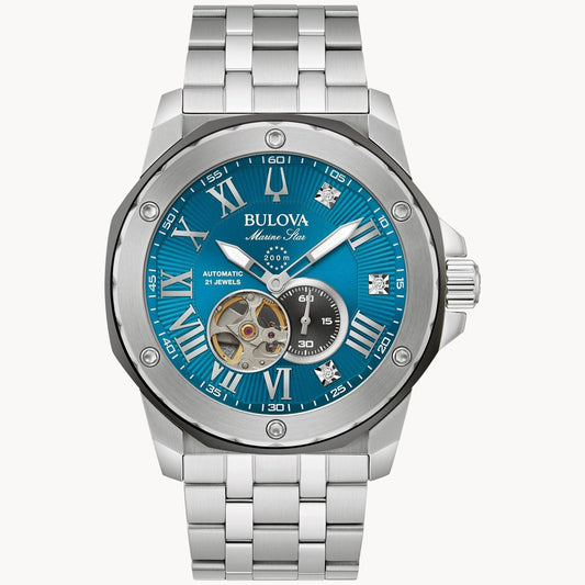 Bulova Marine Star Marc Anthony de hombre pulsera de metal 45 mm – 98D184