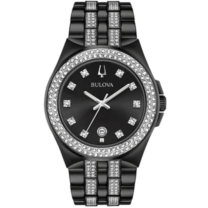 98K101 Reloj Bulova Crystal de hombre correa de metal