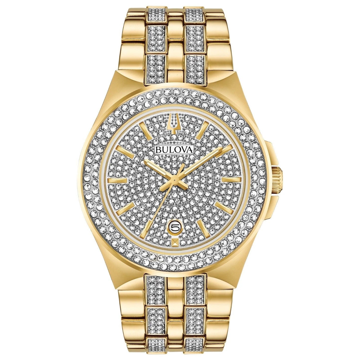 98K102 Reloj Bulova Crystal de hombre correa de metal