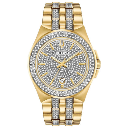 98K102 Reloj Bulova Crystal de hombre correa de metal