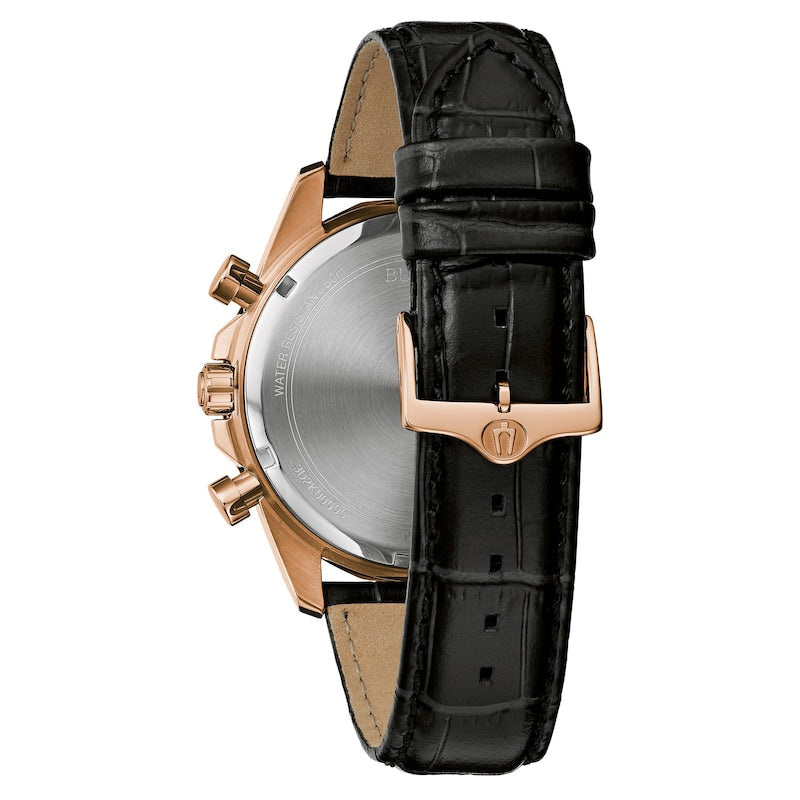 Bulova Crystal de hombre pulsera de cuero 43 mm – 98K117