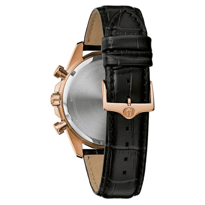 Bulova Crystal de hombre pulsera de cuero 43 mm – 98K117