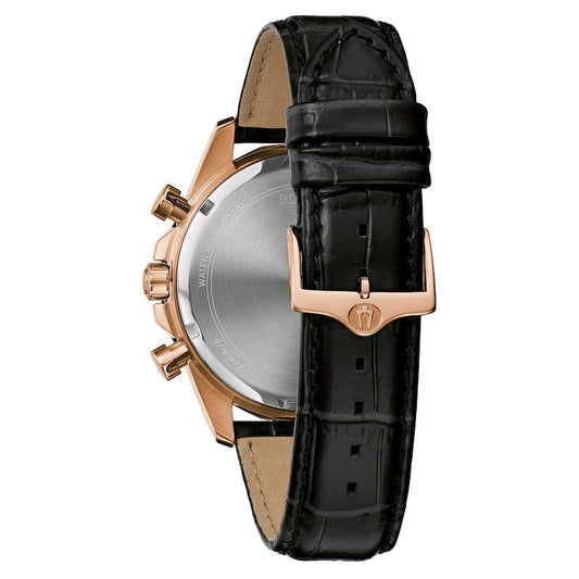 Bulova Crystal de hombre pulsera de cuero 43 mm – 98K117