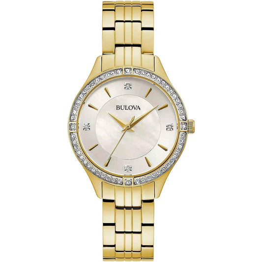 Bulova Crystal de dama pulsera de metal – 98L274