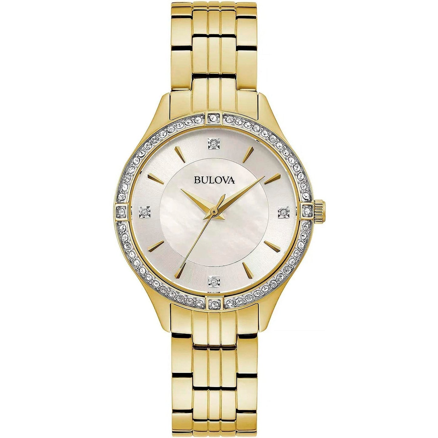 Bulova Crystal de dama pulsera de metal – 98L274