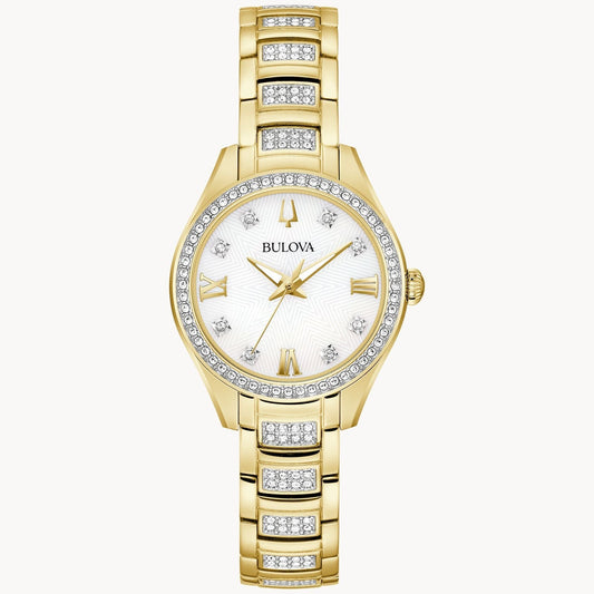 Bulova Cristal de señorita banda de acero inoxidable 29 mm – 98L306