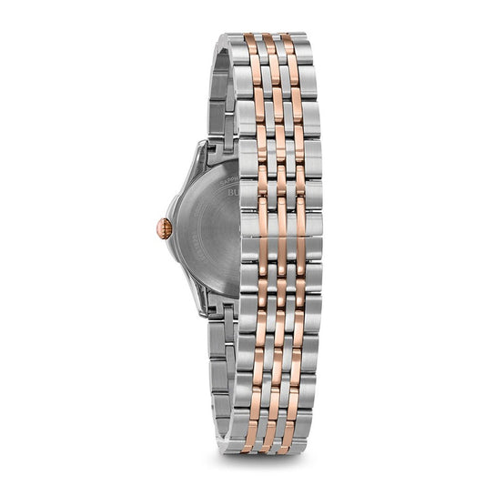 Bulova Mother of Pearl de dama correa de metal – 98M125
