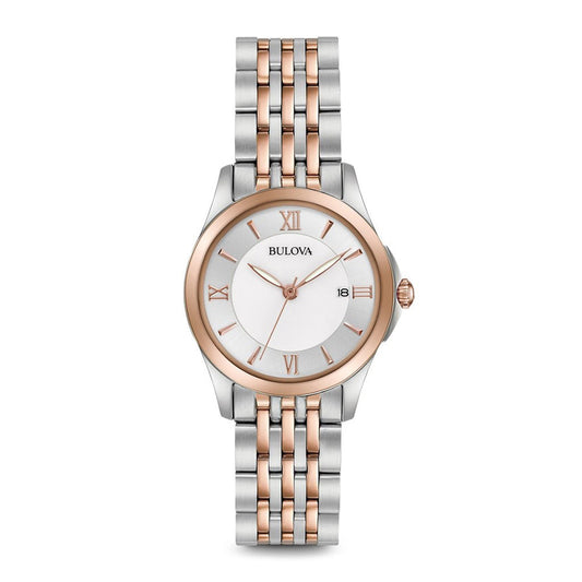 Bulova Mother of Pearl de dama correa de metal – 98M125