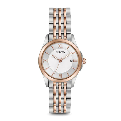 Bulova Mother of Pearl de dama correa de metal – 98M125