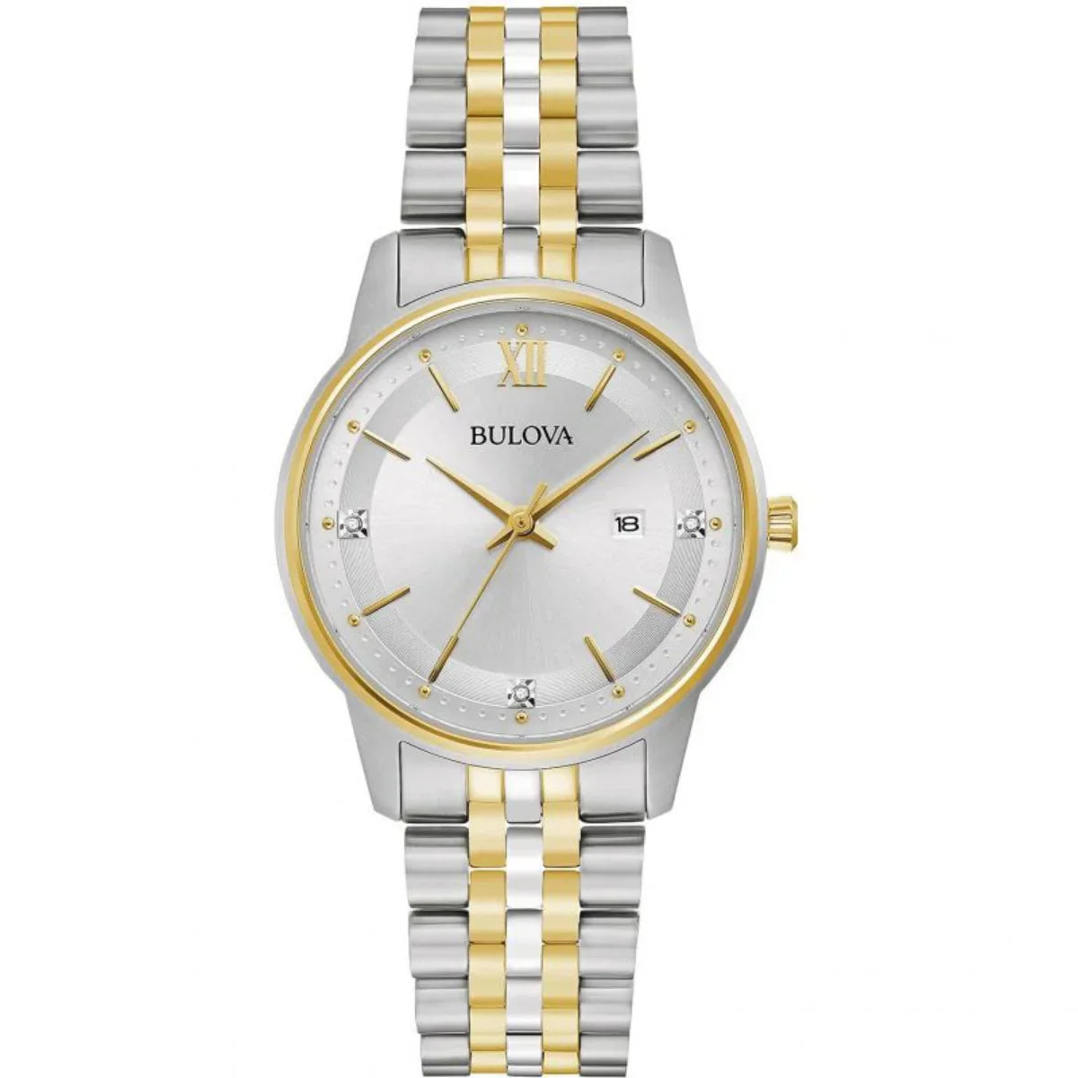 98P197 Reloj Bulova Diamond de mujer pulsera de metal 32 mm
