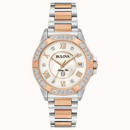 98R234 Reloj Bulova Marine Star de dama pulsera de metal 32 mm