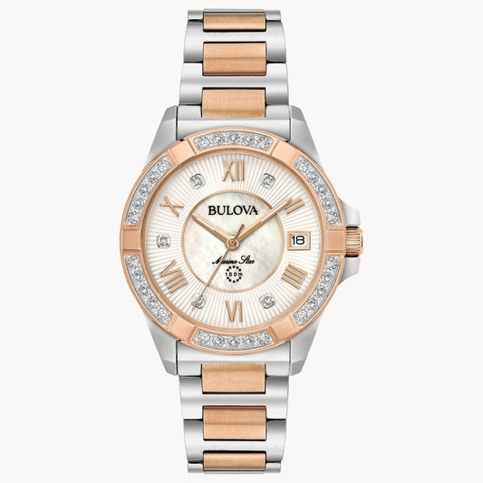 Bulova Marine Star de dama pulsera de metal 32 mm – 98R234