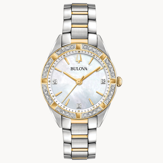 Bulova Suton de mujer correa de metal – 98R263