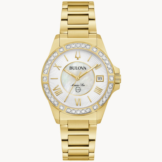 Bulova Marine Star de dama pulsera de metal – 98R294