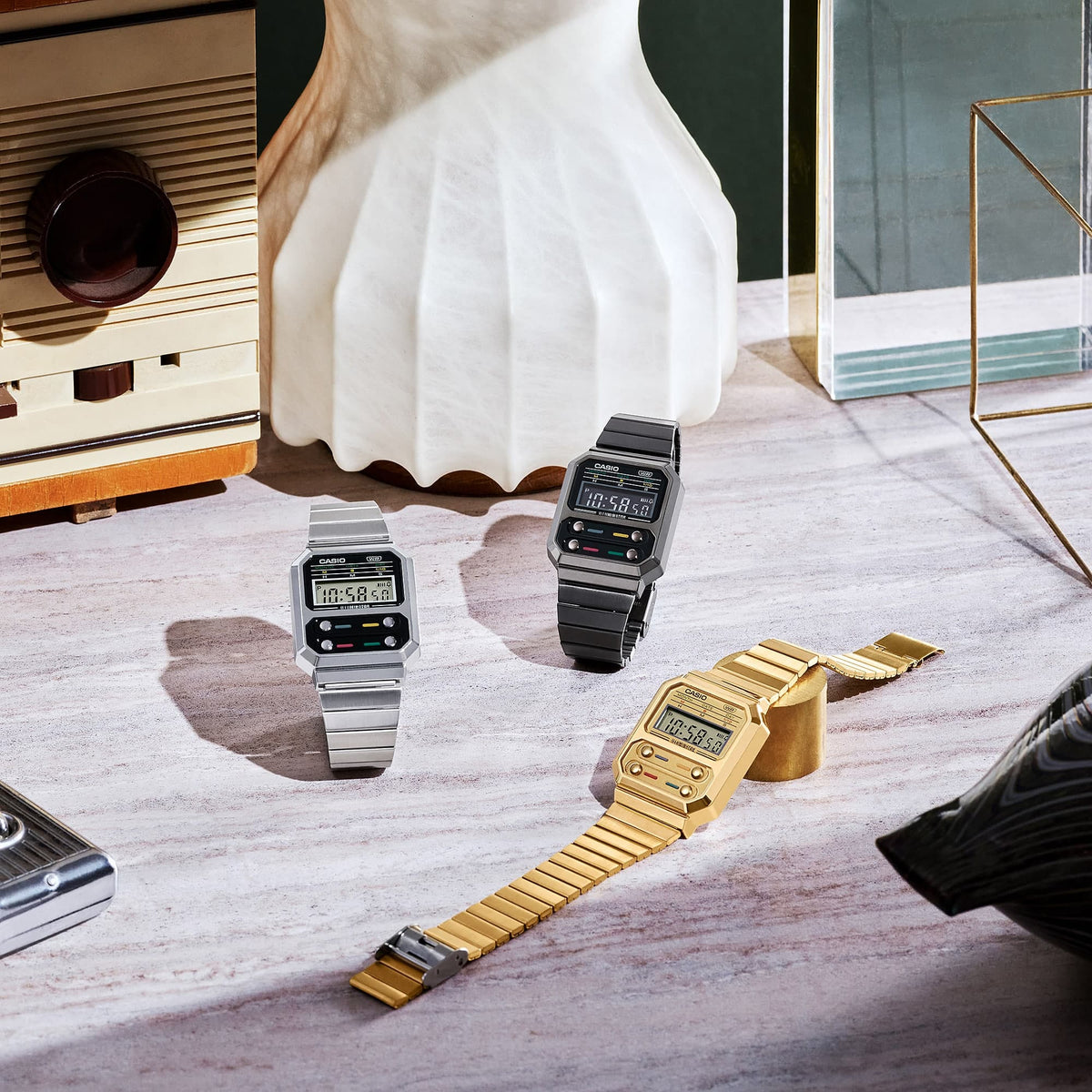 Casio Unisex, Vintage Clásico – A-100WEFG-9A