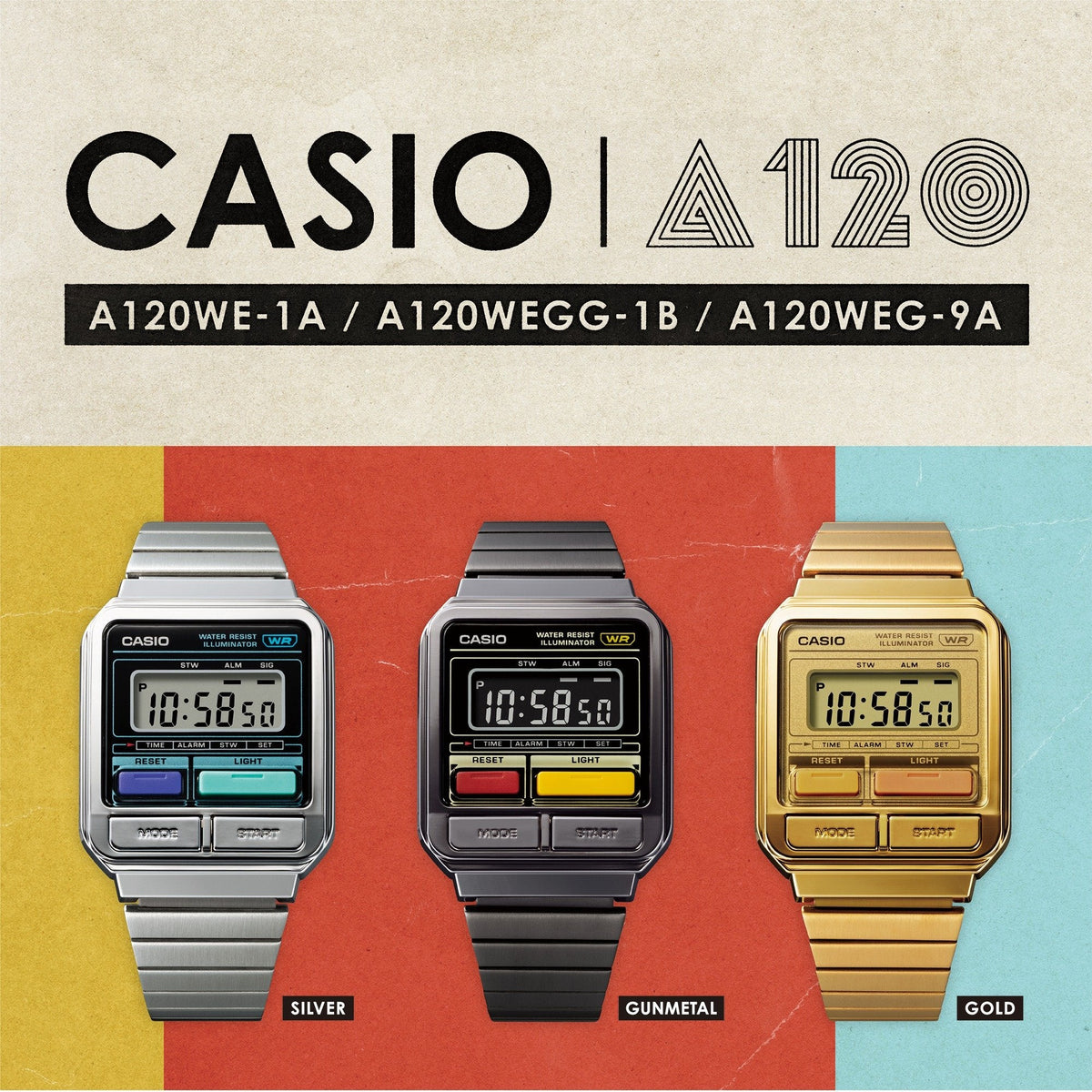 Casio Unisex Vintage Clásico – A120WEG-9A