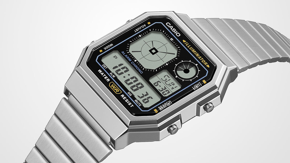 Casio de caballero pulsera de metal digital – A130WE-1A