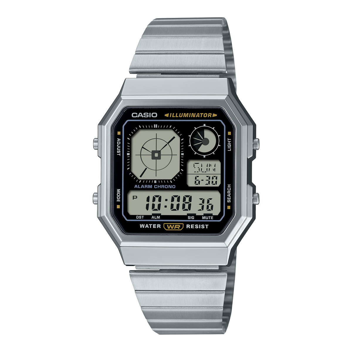 Casio de caballero pulsera de metal digital – A130WE-1A