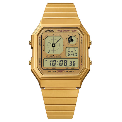 Casio de hombre pulsera de acero inoxidable digital – A130WEG-9A