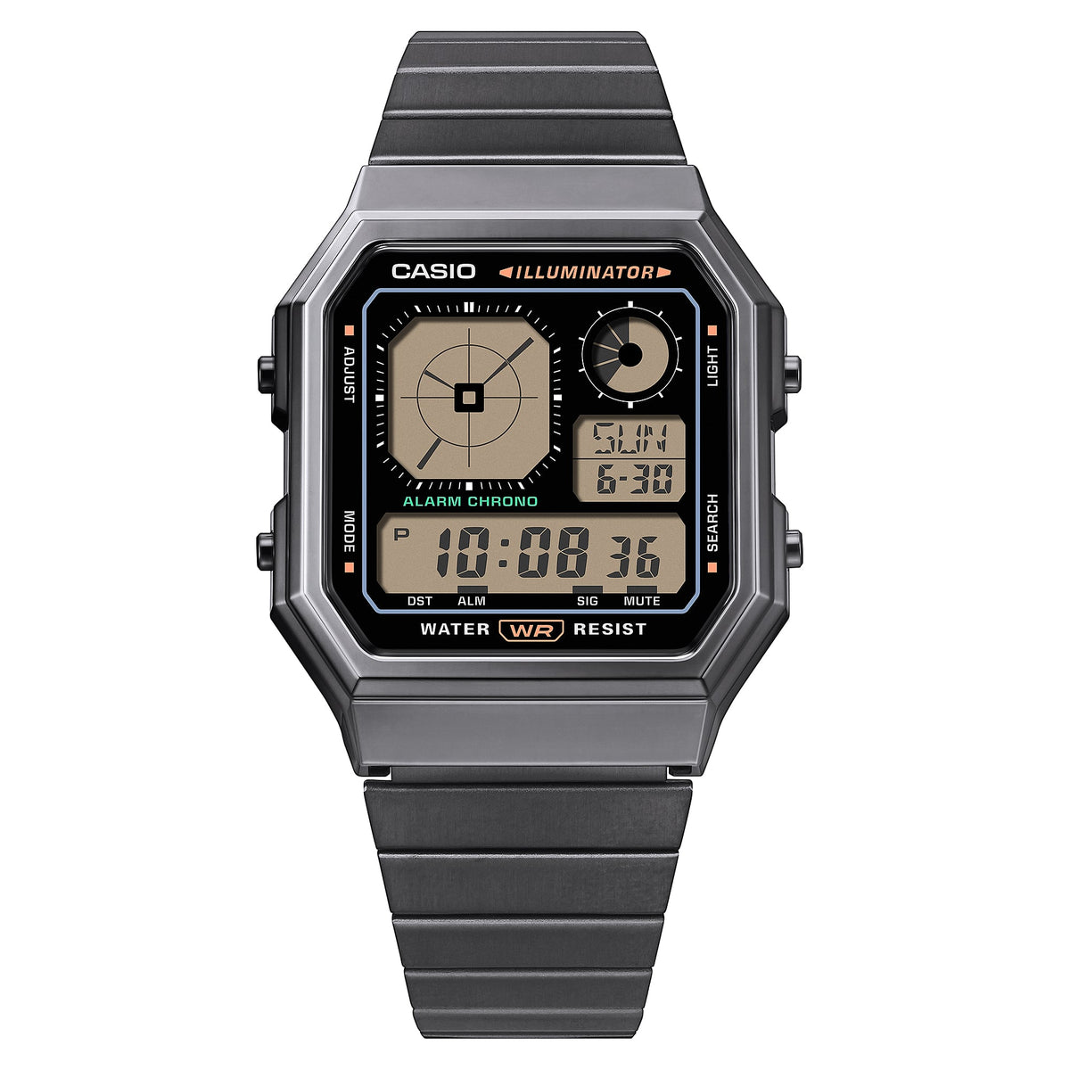 Casio de hombre pulsera de metal – A130WEGG-1A