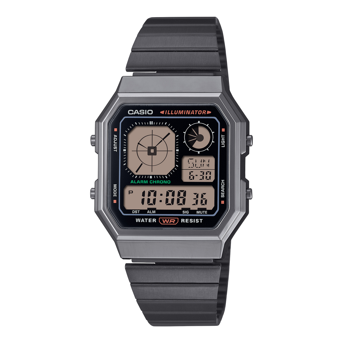 Casio de hombre pulsera de metal – A130WEGG-1A