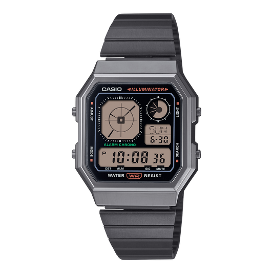 Casio de hombre pulsera de metal – A130WEGG-1A