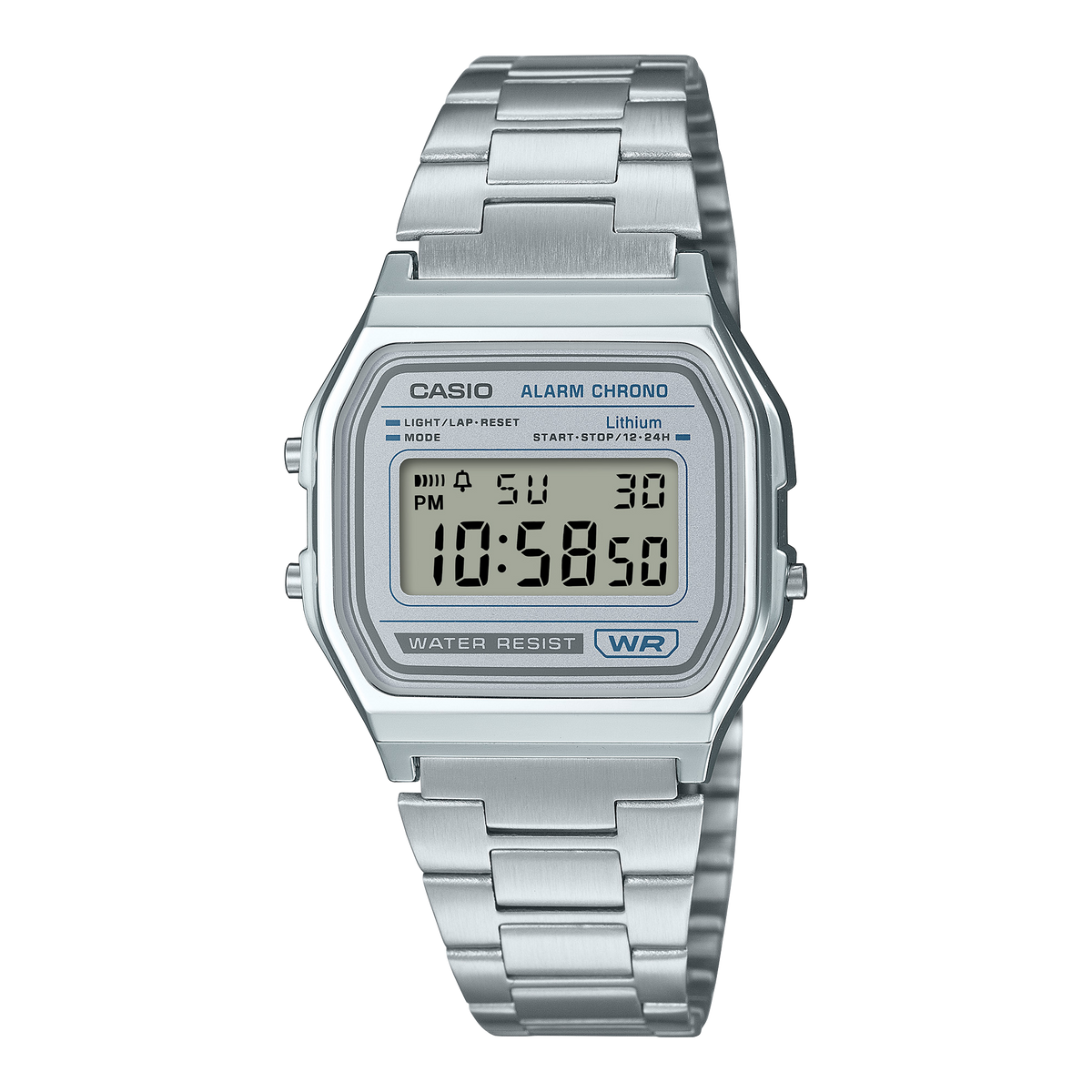 Casio Digital unisex corre de metal – A158WEA-7
