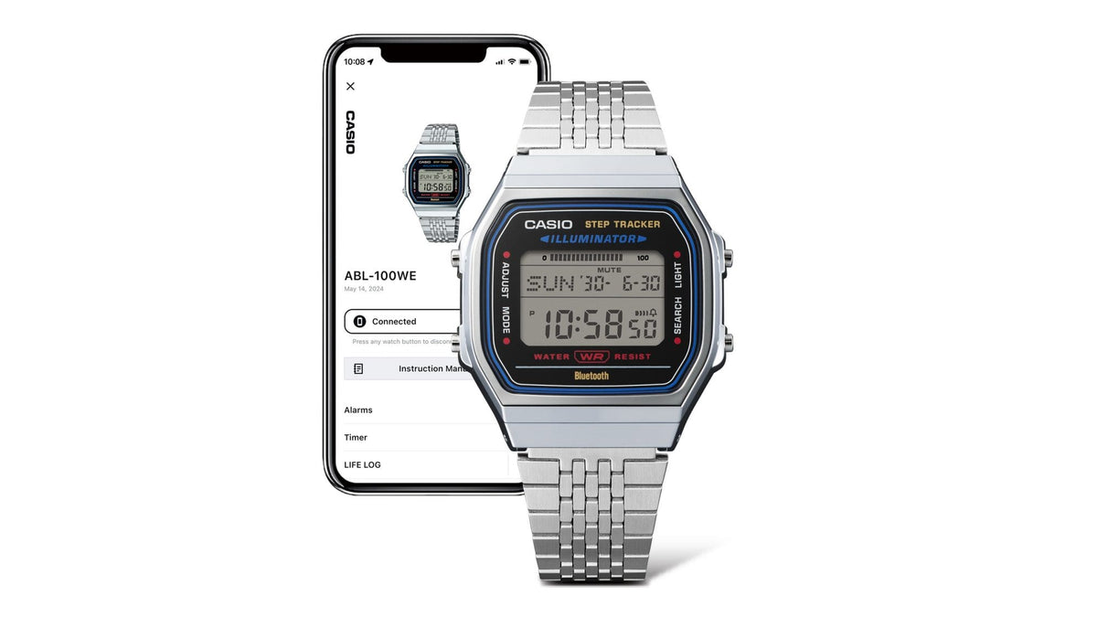Casio unisex con pulsera de metal con bluetooth – ABL-100WE-1B