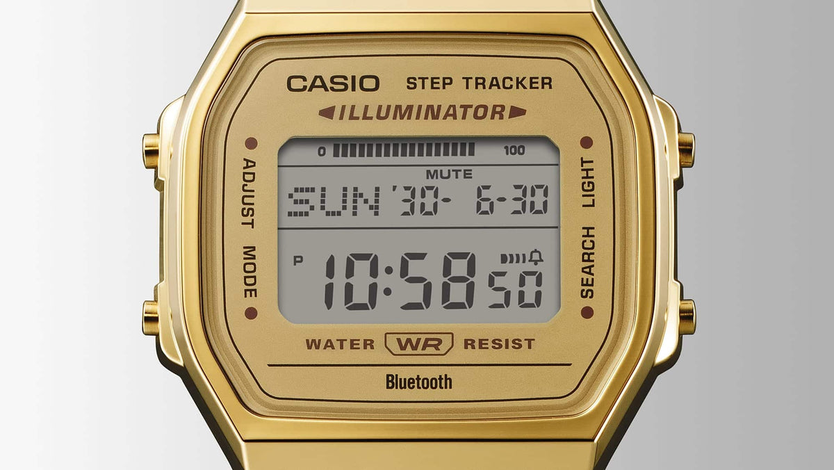 Casio vintage Bluetooth unisex pulsera de acero inoxidable – ABL-100WEG-9A